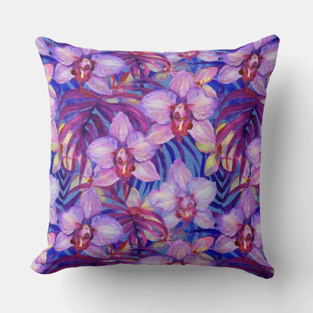 Purple orchid pattern cushion (Front)