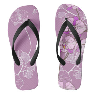 Purple Orchid Pattern Jandals