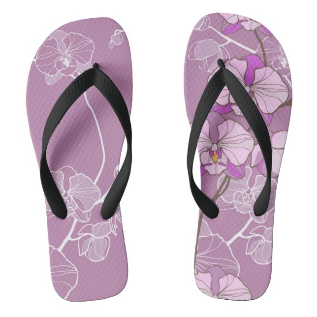 Purple Orchid Pattern Jandals (Footbed)