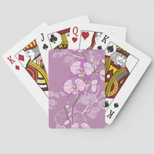 Purple Orchid Pattern Playing Cards