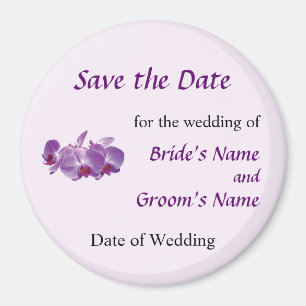 Purple Orchid Trio Save the Date Magnet