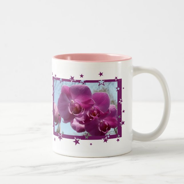 Purple Orchid Two-Tone Coffee Mug (Right)