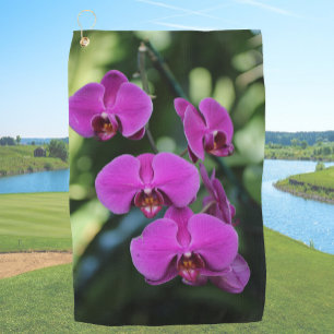 Purple Orchid Upload Your Own Photo Custom Picture Golf Towel