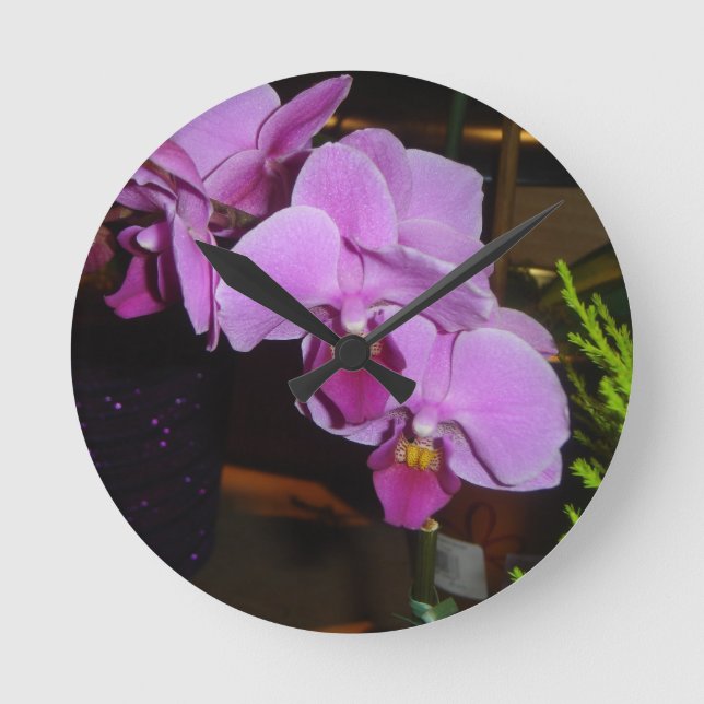 Purple Orchid Wall Clock (Front)
