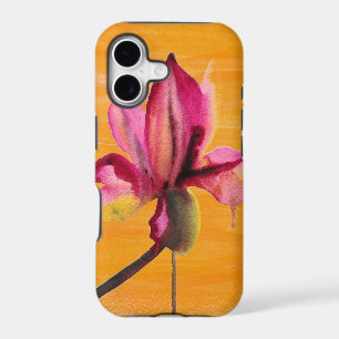 Purple Orchid watercolour orange pop art flower