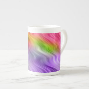 Purple Orchid Wavy Texture Bone China Mug
