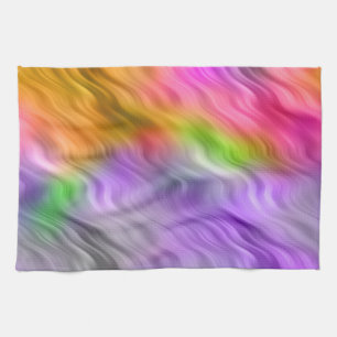 Purple Orchid Wavy Texture Tea Towel