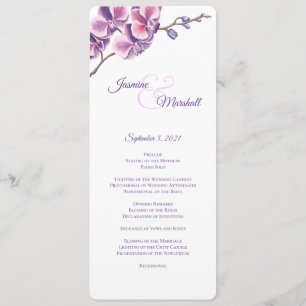 Purple Orchid Wedding Program Programme