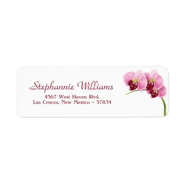 Purple Orchid Wedding Return Address Label (Front)