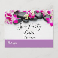 Purple orchid with black hot stone spa party