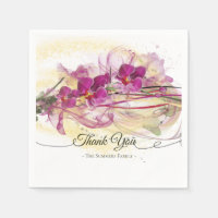 Purple Orchids Abstract Art Calligraphy
