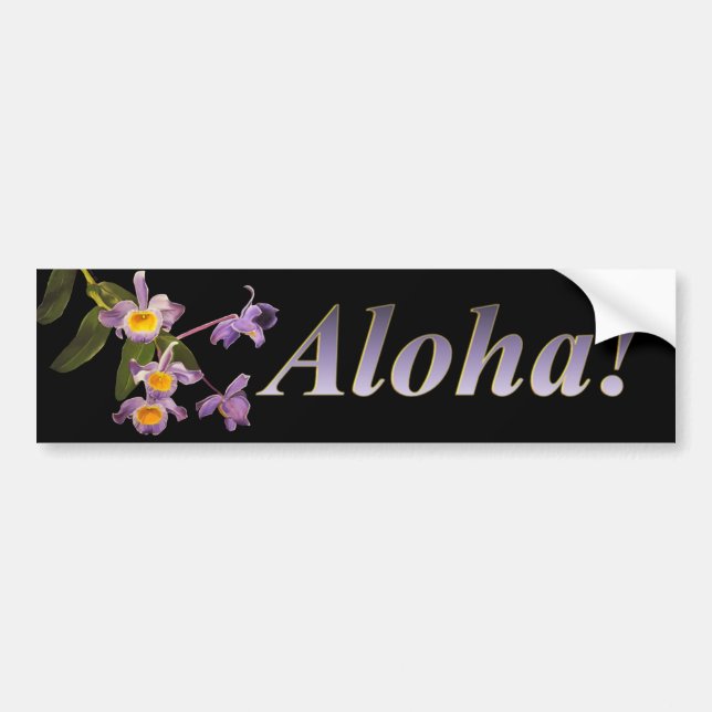 Purple Orchids - Aloha Bumper Sticker (Front)