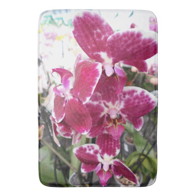 Purple Orchids Bath Mat (Front Vertical)