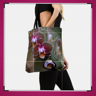 Purple Orchids Botanical Flowers Tote Bag