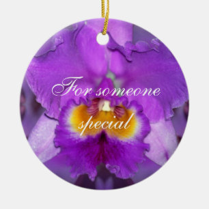 Purple Orchids Ceramic Tree Decoration