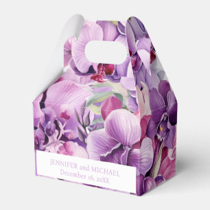 Purple Orchids Watercolor Favour Boxes