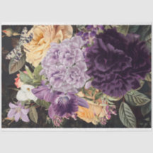 Purple-orchids yellow-roses floral-bouquet