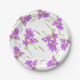 Purple Organic Flowers, Paper Plate