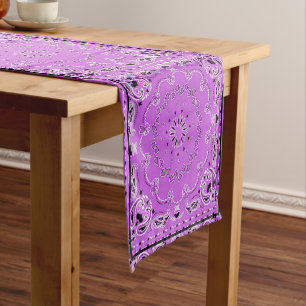 Purple oriental design medium table runner