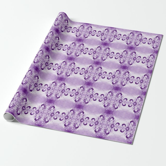 Purple Ornaments Christmas Holiday Wrapping Paper (Unrolled)