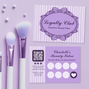 Purple Ornate Bow Frame Salon Loyalty Card