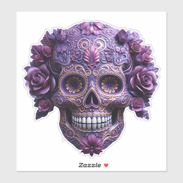 Purple Ornate Sugar Skull (Sheet)