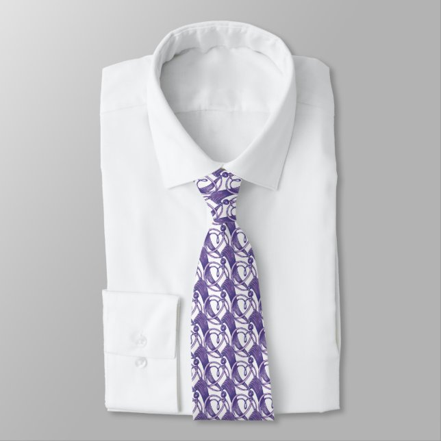 Purple ornate. tie (Tied)