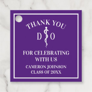 Purple Osteopathic Medical School Graduation Party Favour Tags