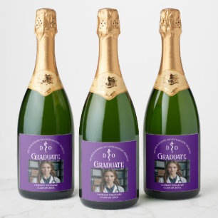 Purple Osteopathic Medical School Graduation Party Sparkling Wine Label