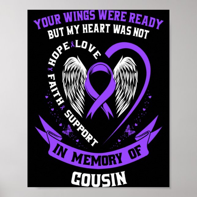 Purple overdose awareness day items in memory of c poster (Front)
