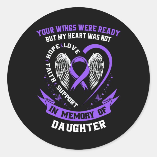 Purple Overdose Awareness Day Items In Memory Of D Classic Round Sticker (Front)