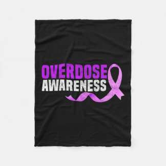 Purple Overdose Awareness Gifts Opioid Survivor Ri Fleece Blanket