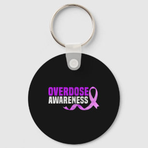 Purple Overdose Awareness Gifts Opioid Survivor Ri Key Ring