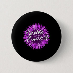 Purple Overdose Awareness Gifts Survivor Ribbon Op 6 Cm Round Badge