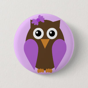 Purple Owl & A Bow Button