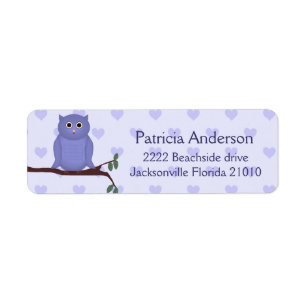 Purple Owl Address Labels
