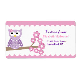 Purple Owl Custom Baking Labels or Stickers