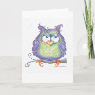 Purple Owl Greeting Card