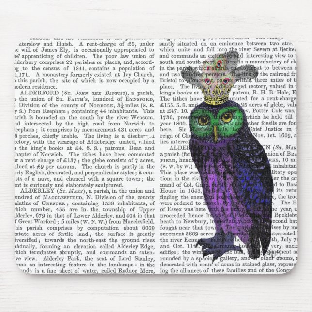 Purple Owl Mouse Pad (Front)