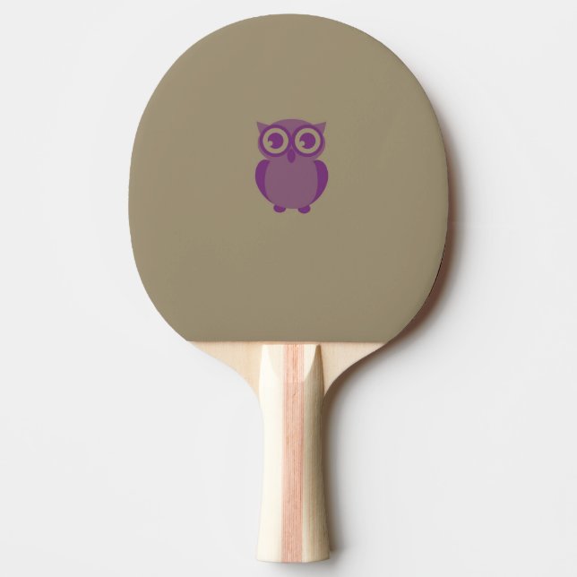 Purple Owl Ping Pong Paddle (Front)