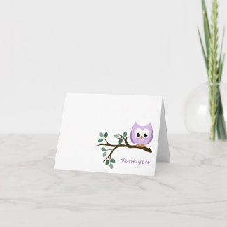 Purple Owl Thank You Card