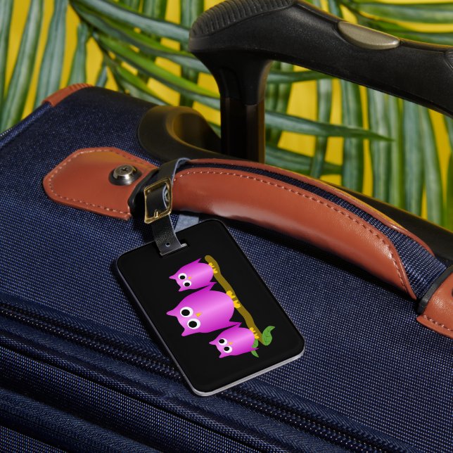 Purple Owls Design  Luggage Tag (Front Insitu 1)