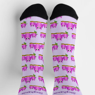 Purple Owls Design Personalised Socks