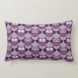 Purple Owls Lumbar Cushion