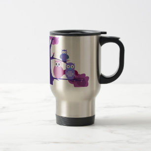 Purple Owls Travel Mug
