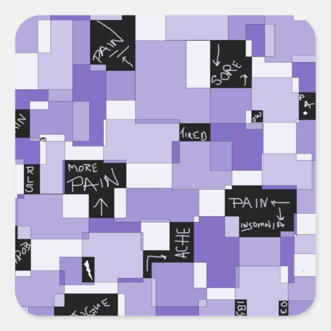 Purple Pain Modular Art Square Sticker (Front)