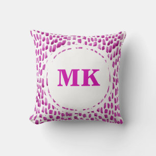 Purple paint patterned Monogram pillow