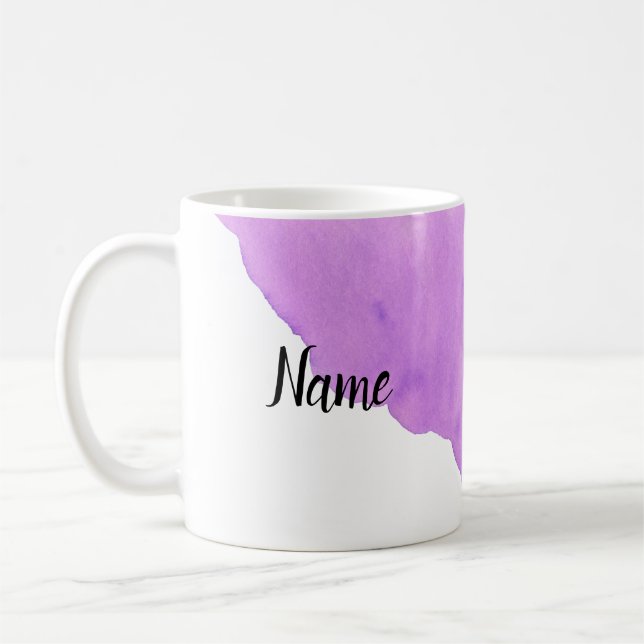 Purple Paint run down watercolor pattern Novelty Coffee Mug (Left)