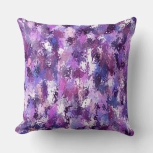 Purple Paint Splatter Cushion
