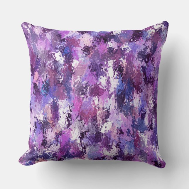 Purple Paint Splatter Cushion (Front)